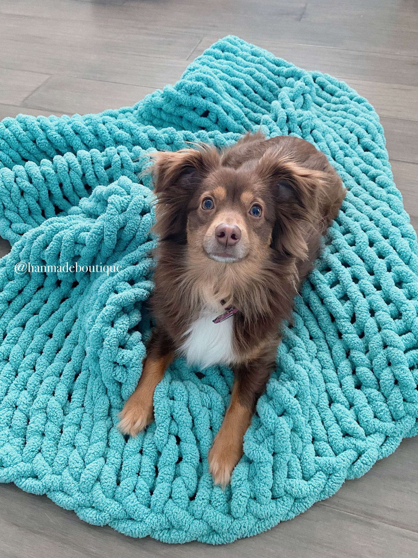 Tropical Teal Chunky Blanket